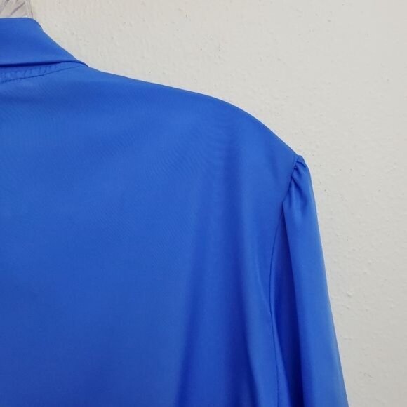 Vintage Judy Bond royal blue tie neck blouse - Picture 8 of 11